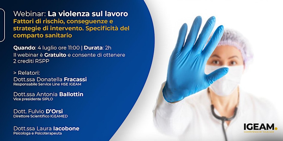 Scopri di più sull'articolo “La violenza sul lavoro. Fattori di rischio, conseguenze e strategie di intervento. Specificità del comparto sanitario.”